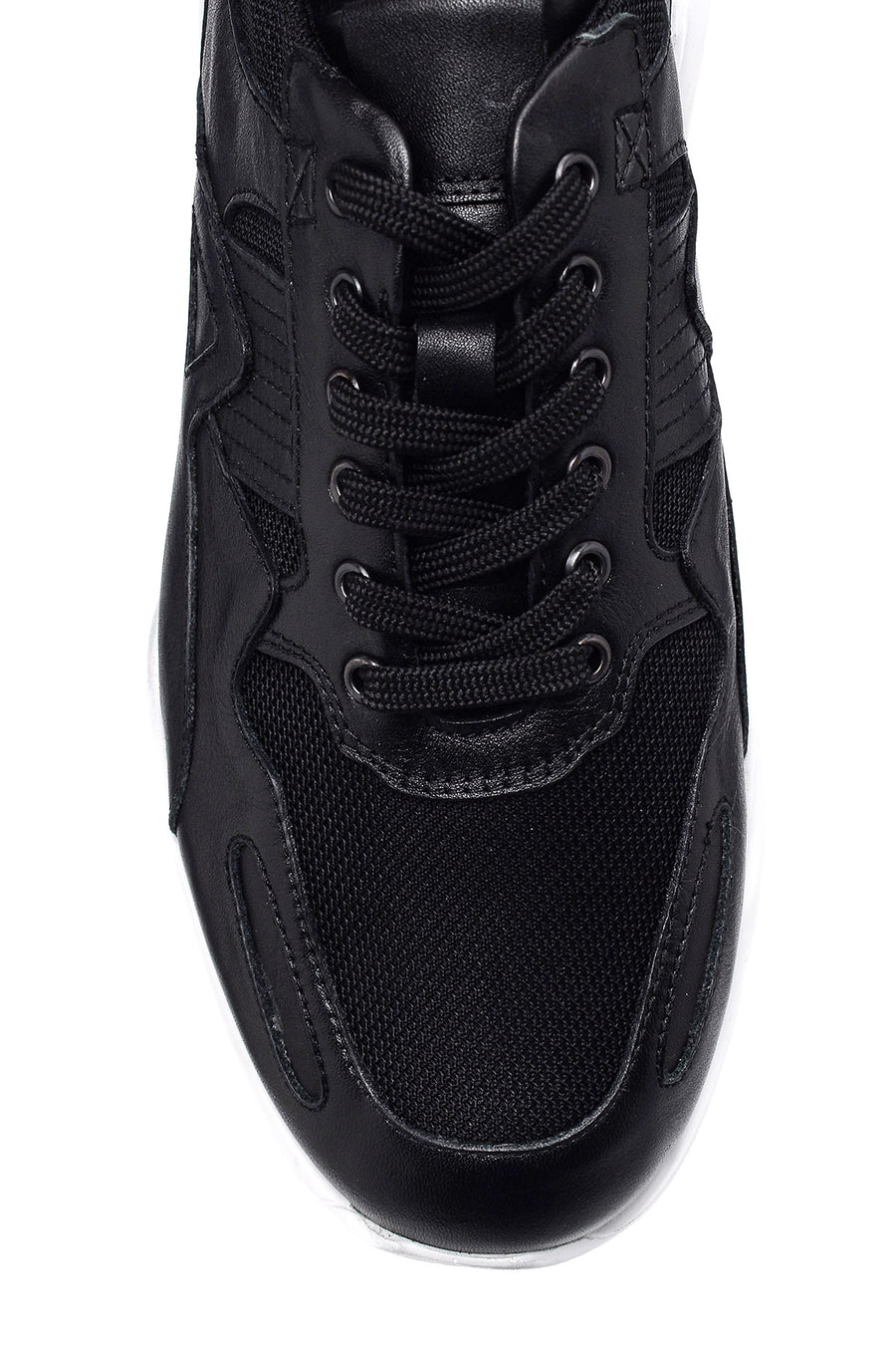 Erkek Yüksek Tabanlı Deri Sneaker