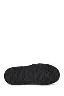 Male Black Lace-Up Thick-Soled Leather Sneaker | Derimod