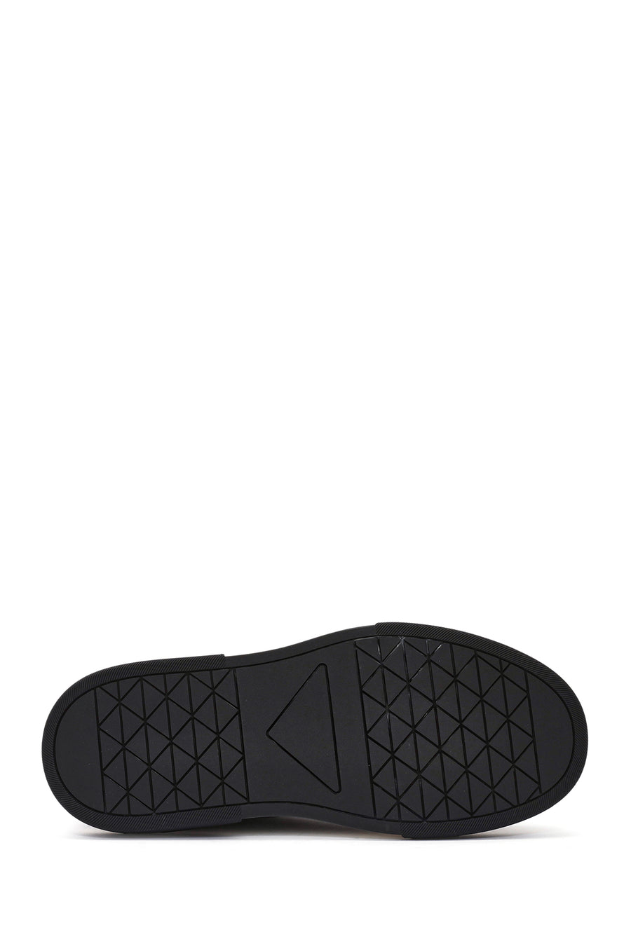 Male Black Lace-Up Thick-Soled Leather Sneaker