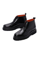 Men's Black Thick Soled Leather Boots | Derimod