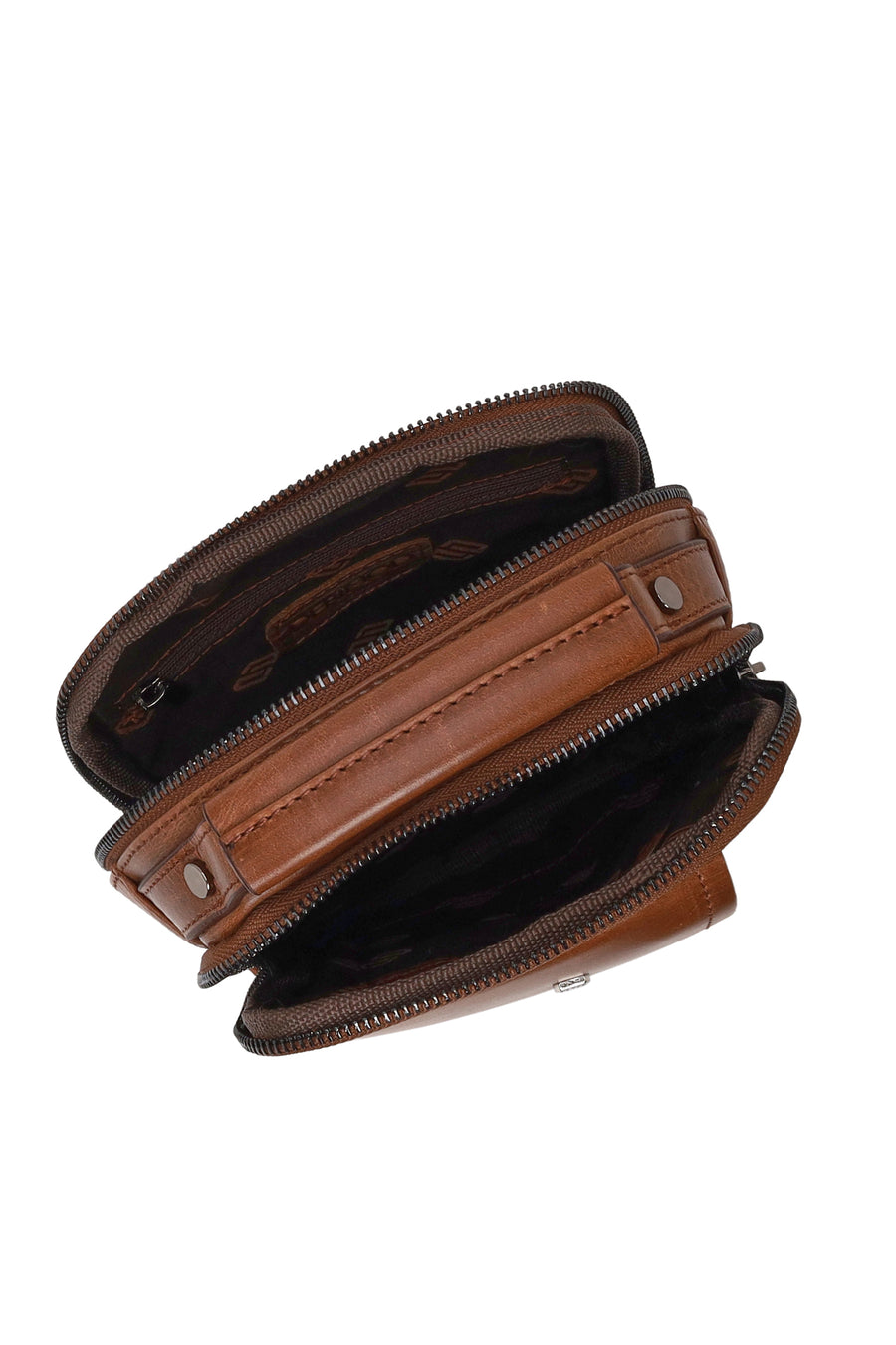 Male Brown Mini Leather Handbag
