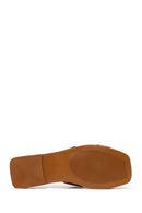Women's Brown Leather Slippers | Derimod
