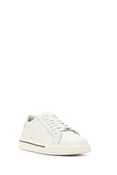 Men's White Lace-Up Thick-Soled Leather Sneaker | Derimod