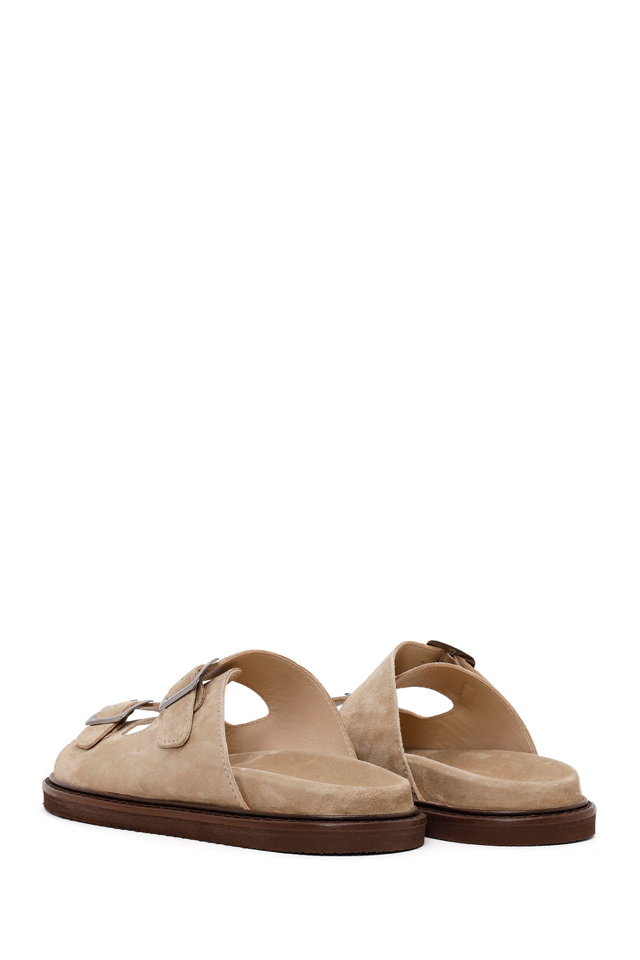 Male Beige Strappy Suede Slipper