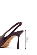Woman Burgundy Backless Thin-Heeled Patent Leather Leather Shoes | Derimod