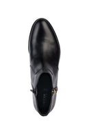 Geox Women's Black Felicity Zippered Heeled Leather Boots | Derimod