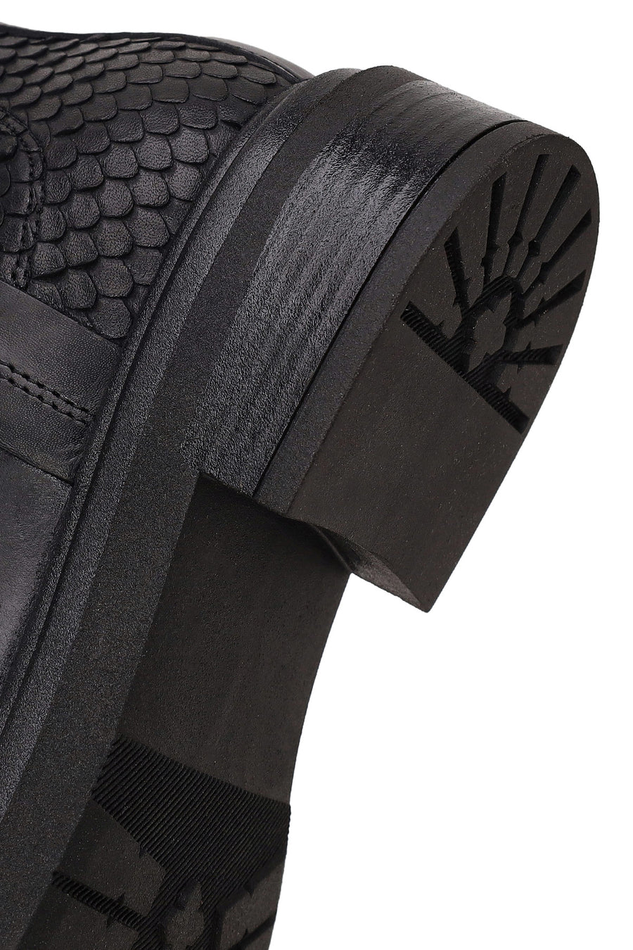 Kadın Siyah Kalın Tabanlı Deri Chelsea Bot
