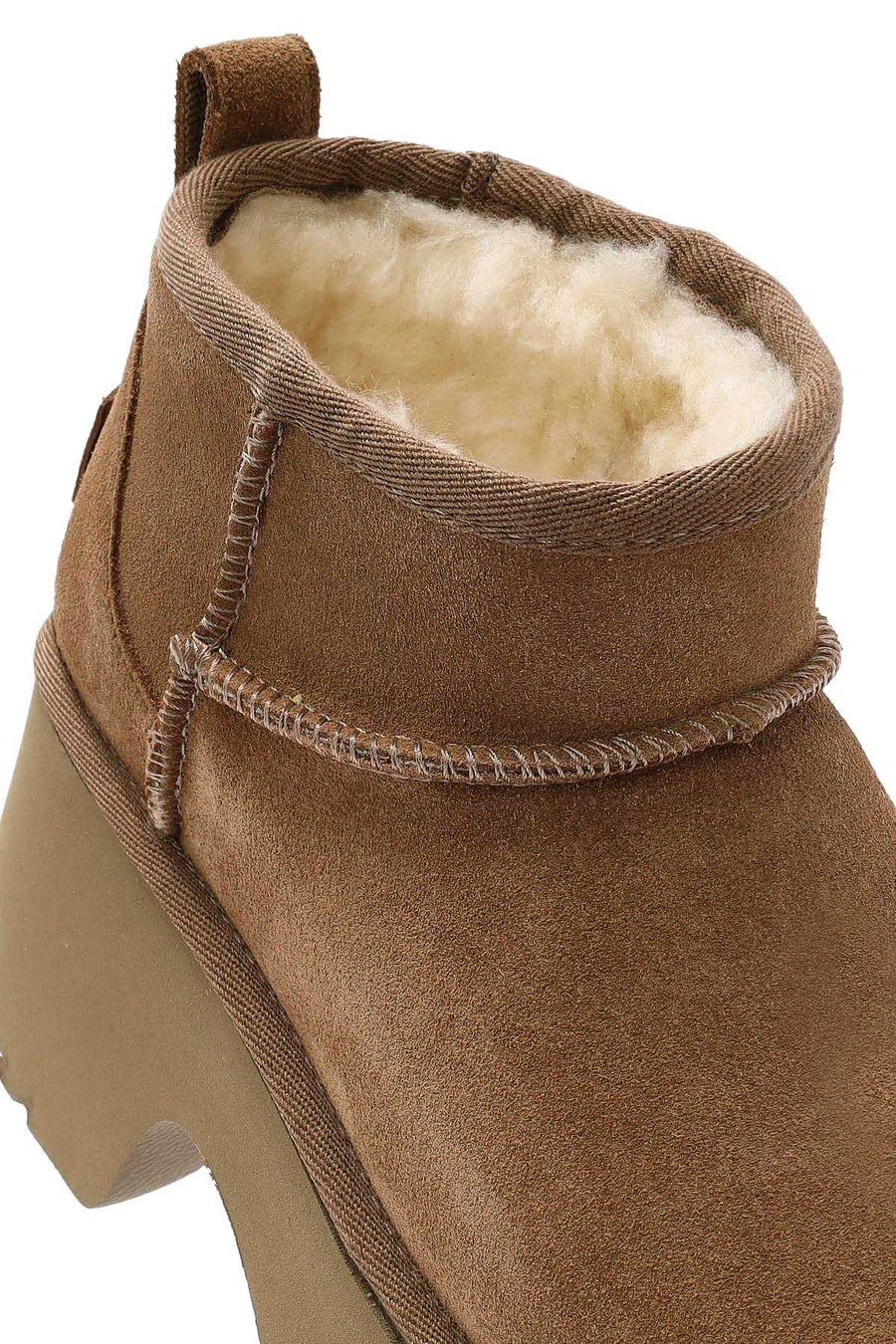 Women's Brown Thick Soled Suede Leather Teddy Boots