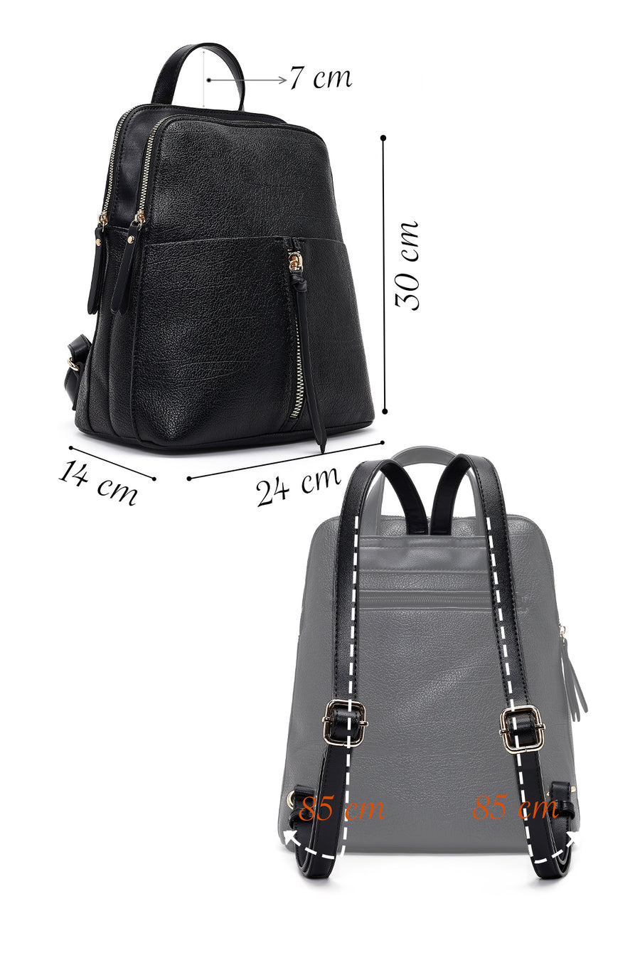 Woman Black Backpack