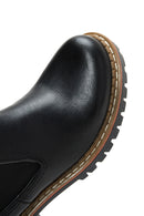 Woman Black Leather Chelsea Boots | Derimod