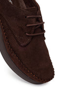 Woman Brown Lace-Up Thick-Soled Suede Comfort Shoes | Derimod