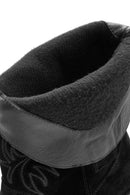 Women's Black Suede Leather Heeled Cowboy Boots | Derimod