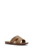 Women's Tan Straw Slippers | Derimod