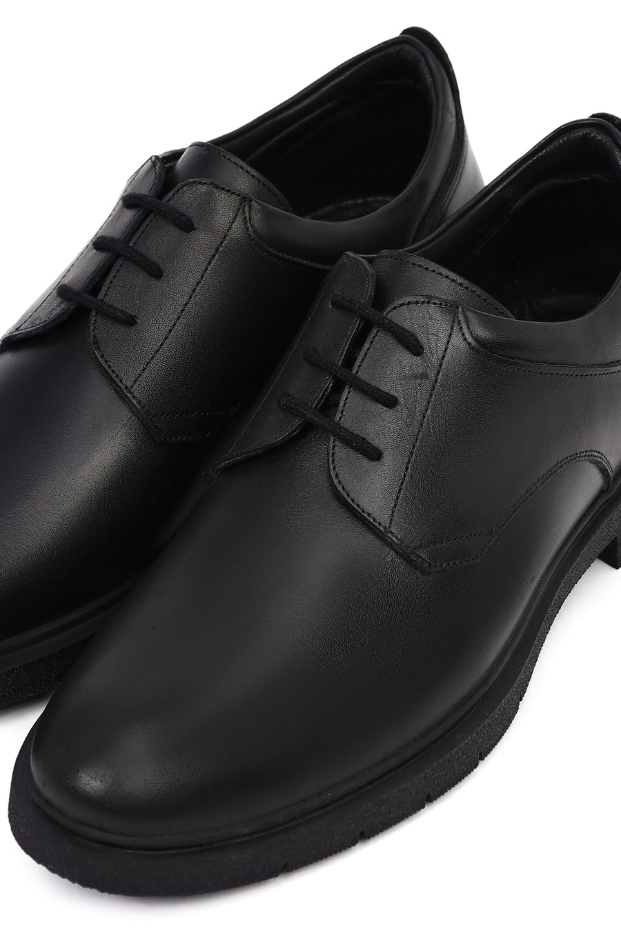 Men's Black Lace-up Leather Casual Shoes