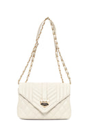Woman Cream Chain Strap Quilted Crossbody Bag | Derimod