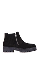 Zippered Women's Suede Boots | Derimod