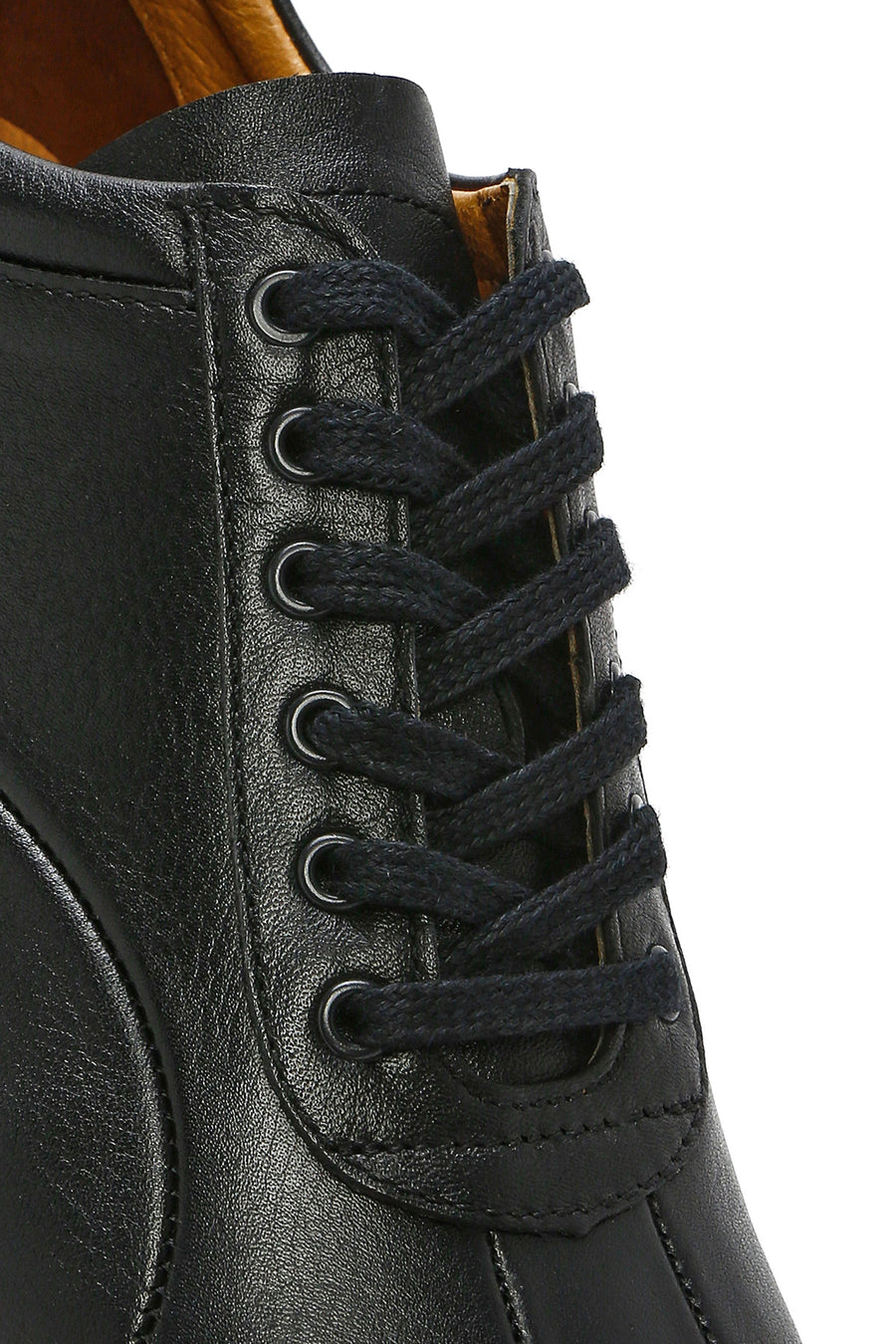 Men's Black Lace-Up Leather Casual Sneaker