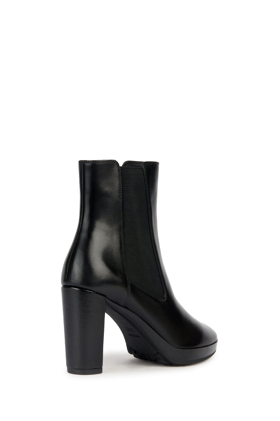 Geox Women's Black Walk Pleasure Leather Plaftorm Heeled Boots