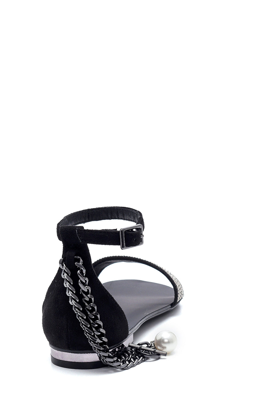 Women's Black Chain Detailed Sandals