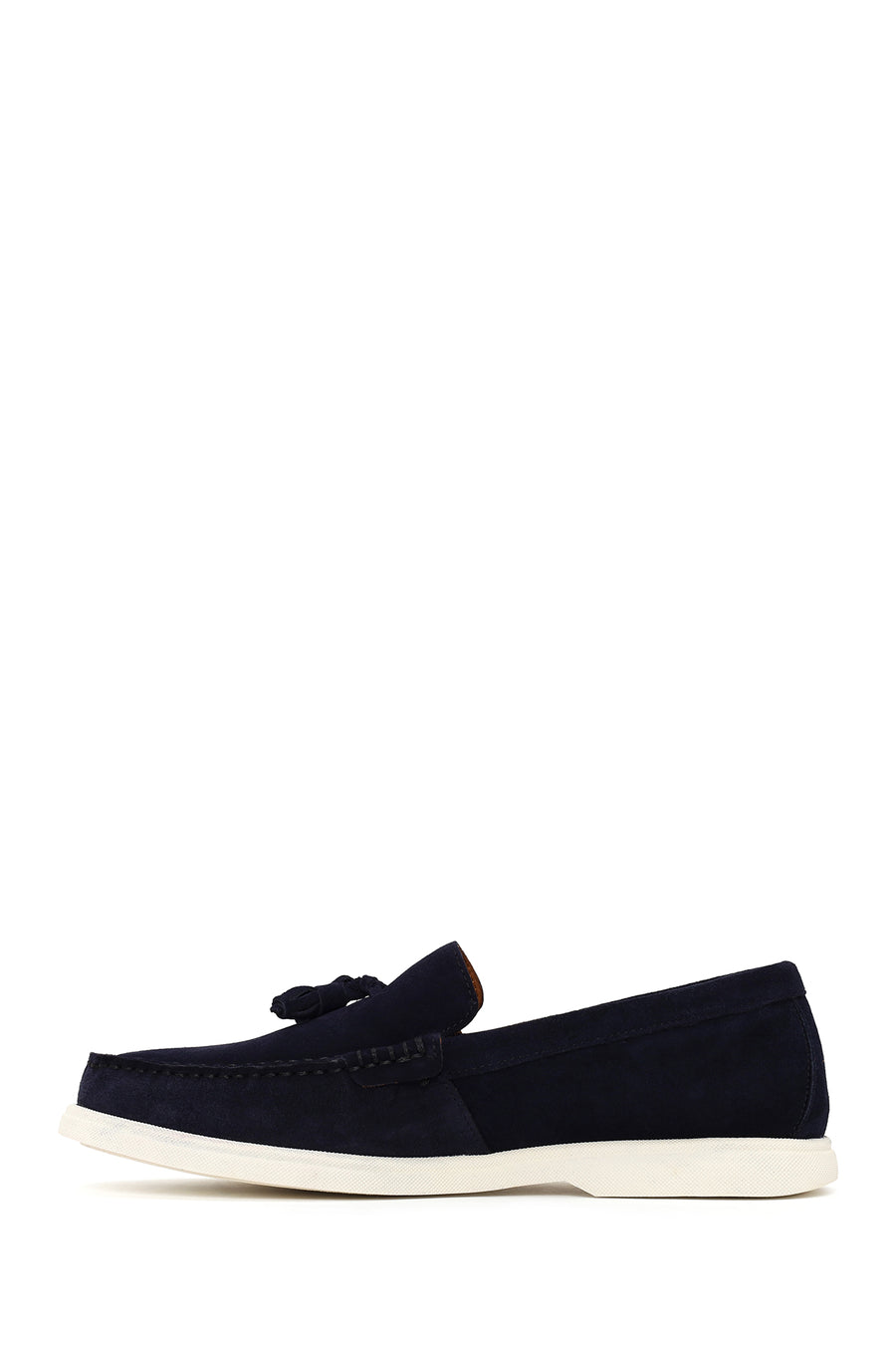 Erkek Lacivert Püsküllü Süet Deri Casual Loafer