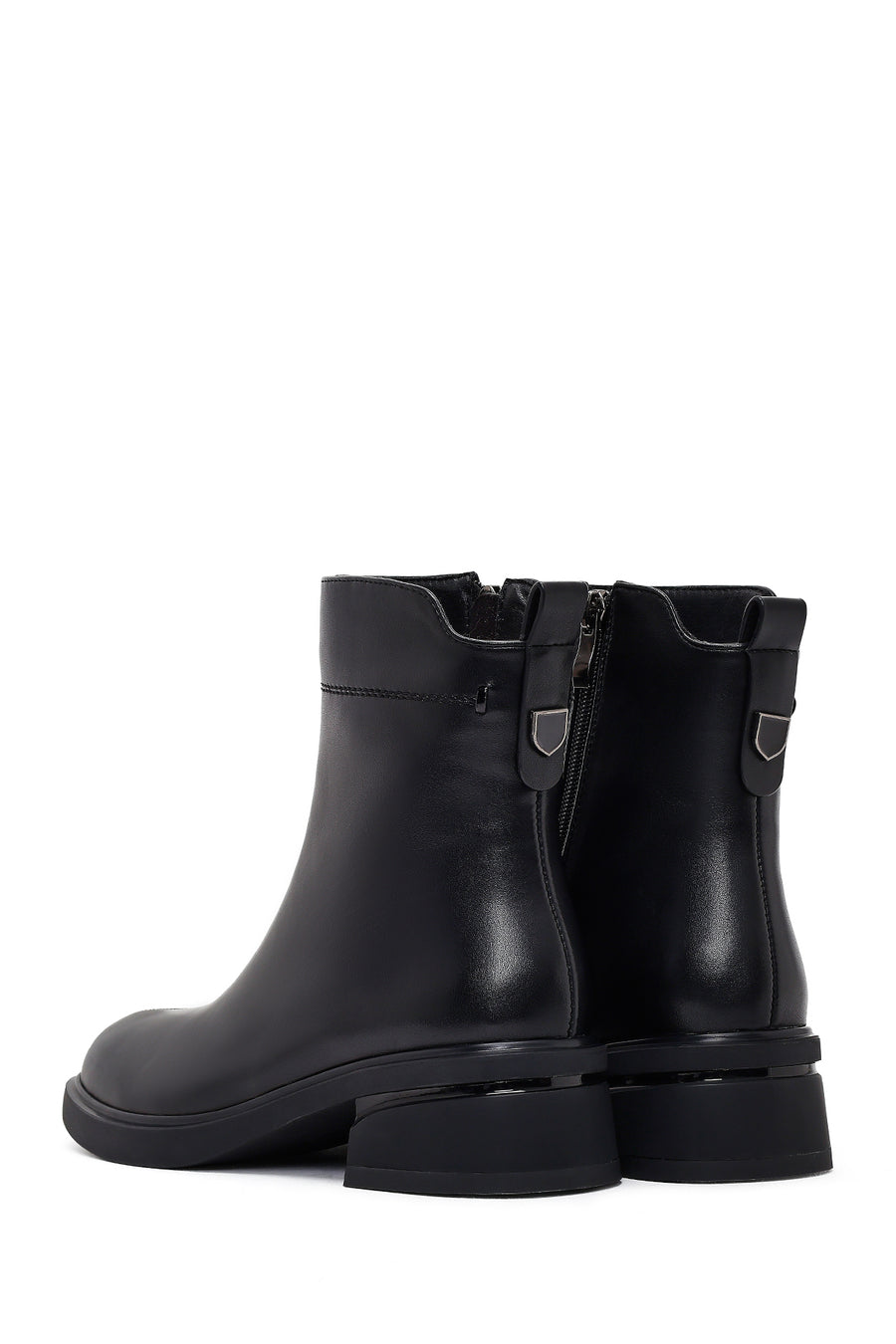 Women's Black Zipper Boots