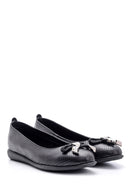 Women's Snake Detailed Leather Ballerinas | Derimod