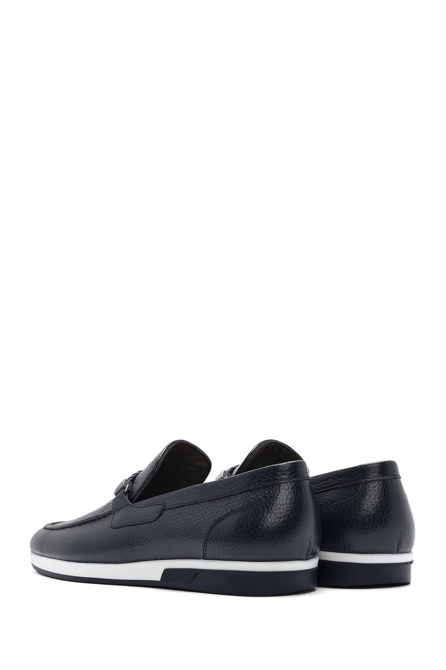 Men's Navy Blue Leather Casual Loafer