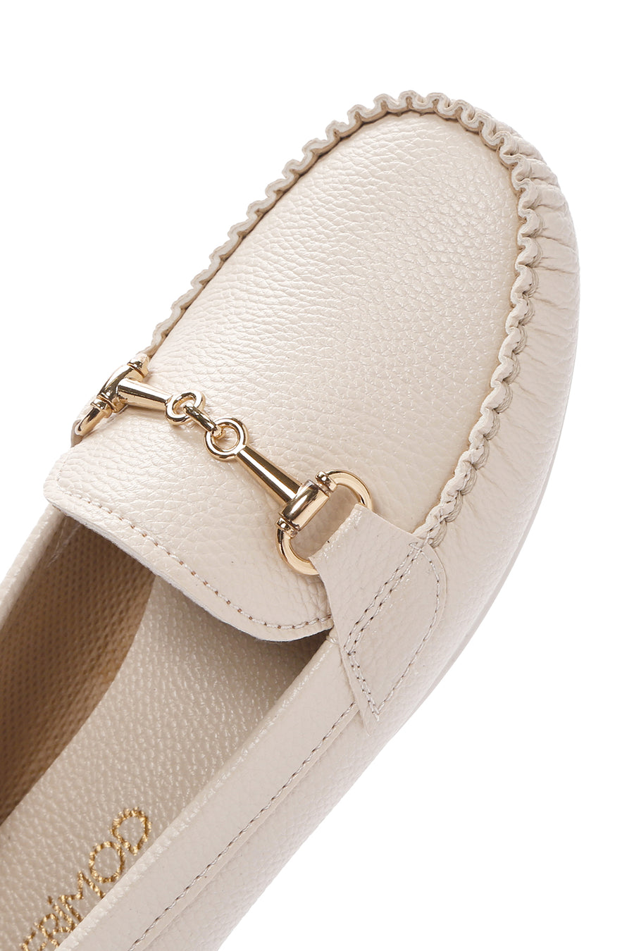 Women's Beige Buckle Detailed Loafer