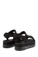 Camper Women's Black Oruga Up Thick Soled Sandals | Derimod