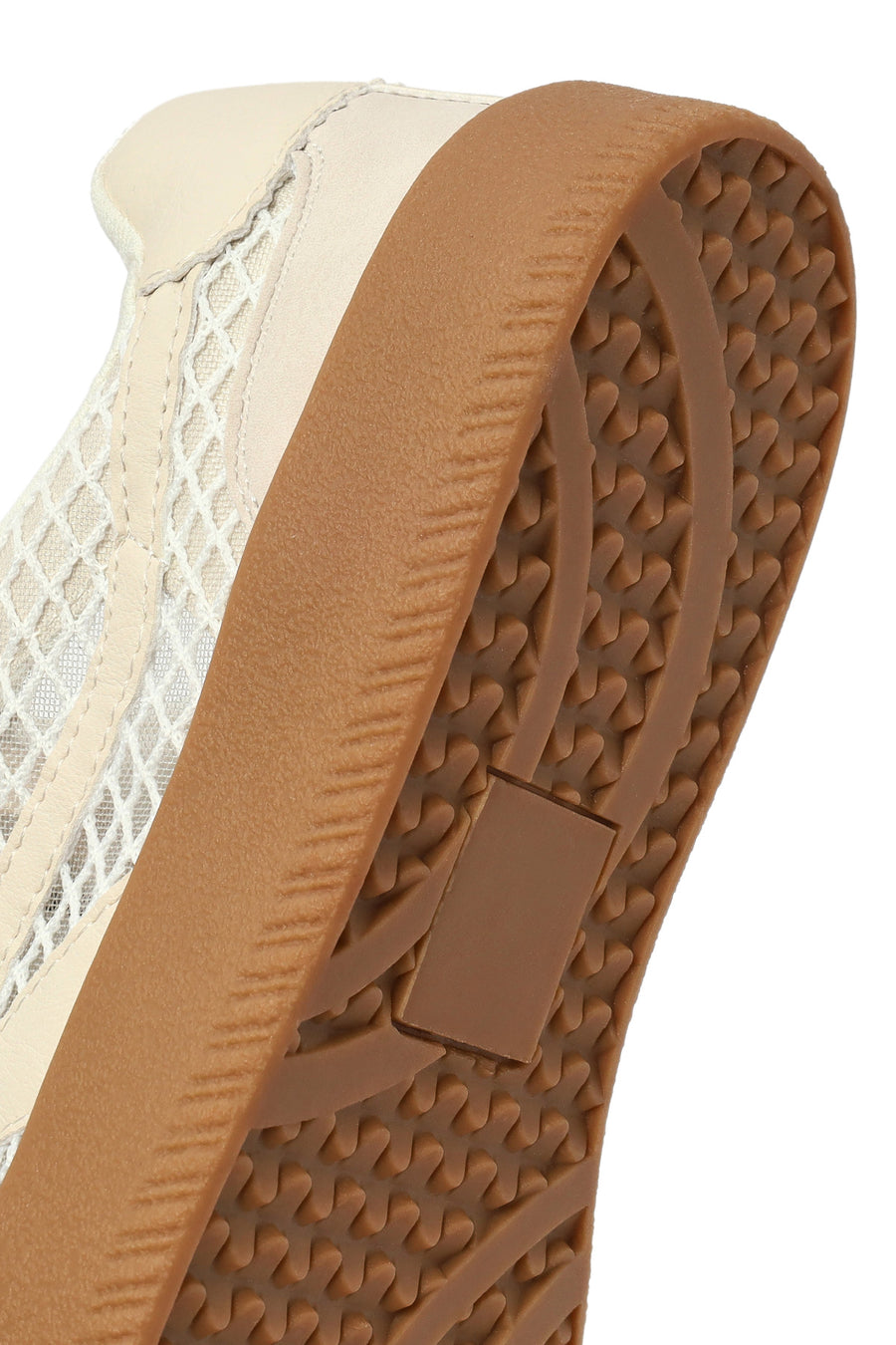Women's Beige Lace-up Fabric Sneaker