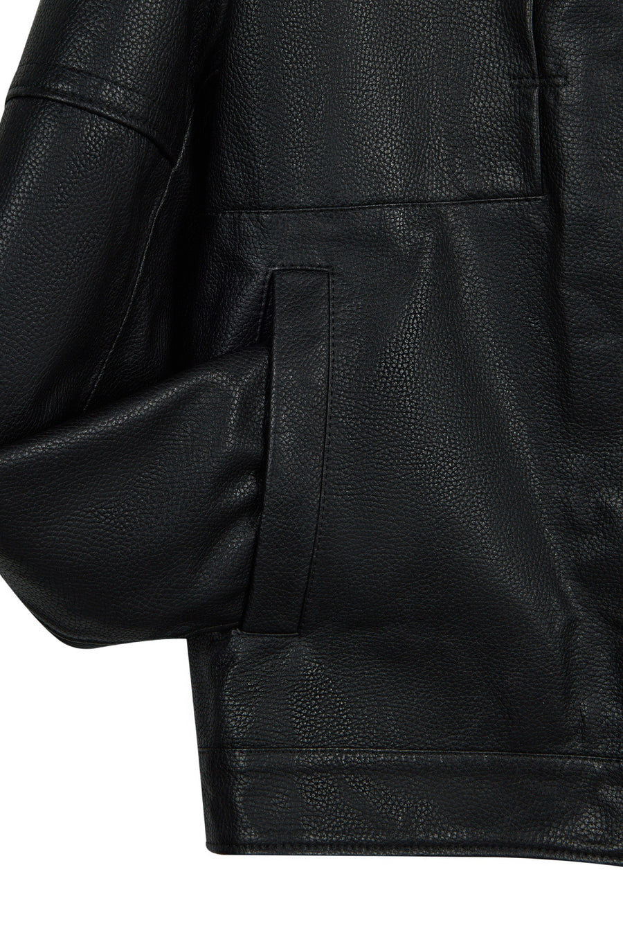 Bastoni Male Black Shirt Collar Leather Jacket