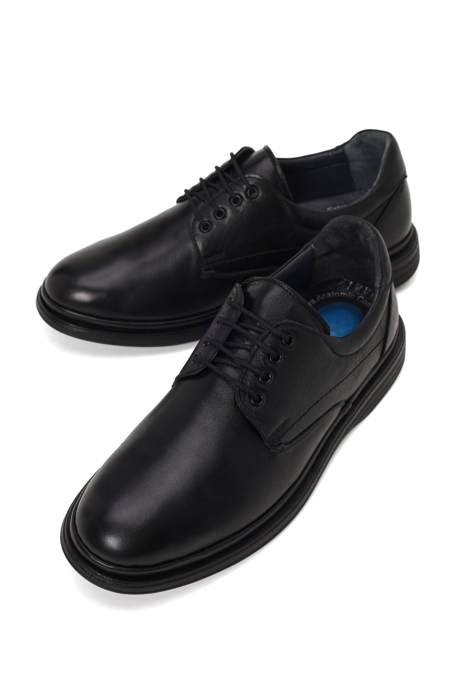 Male Black Lace-up Leather Casual Shoes
