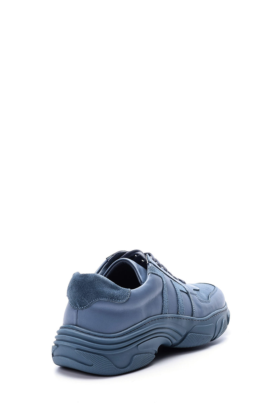 Erkek Süet Detaylı Deri Sneaker