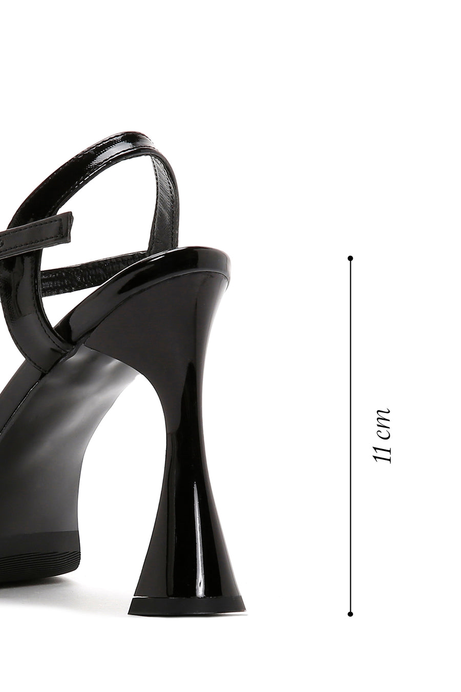 Women's Black Patent Leather Platform Heeled Sandals