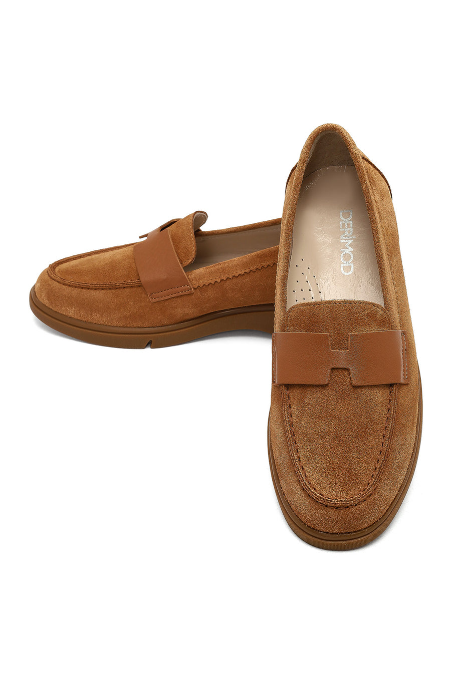Women Tan Suede Leather Comfort Loafer