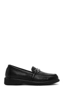 Kadın Siyah Tokalı Deri Comfort Loafer | Derimod