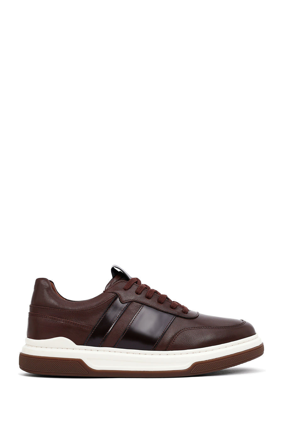 Men's Brown Lace-Up Leather Sneakers 25WFD685418 | Derimod