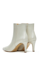 Women's Thin Heeled Zippered Leather Boots | Derimod