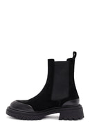 Women's Black Suede Leather Chelsea Boots | Derimod