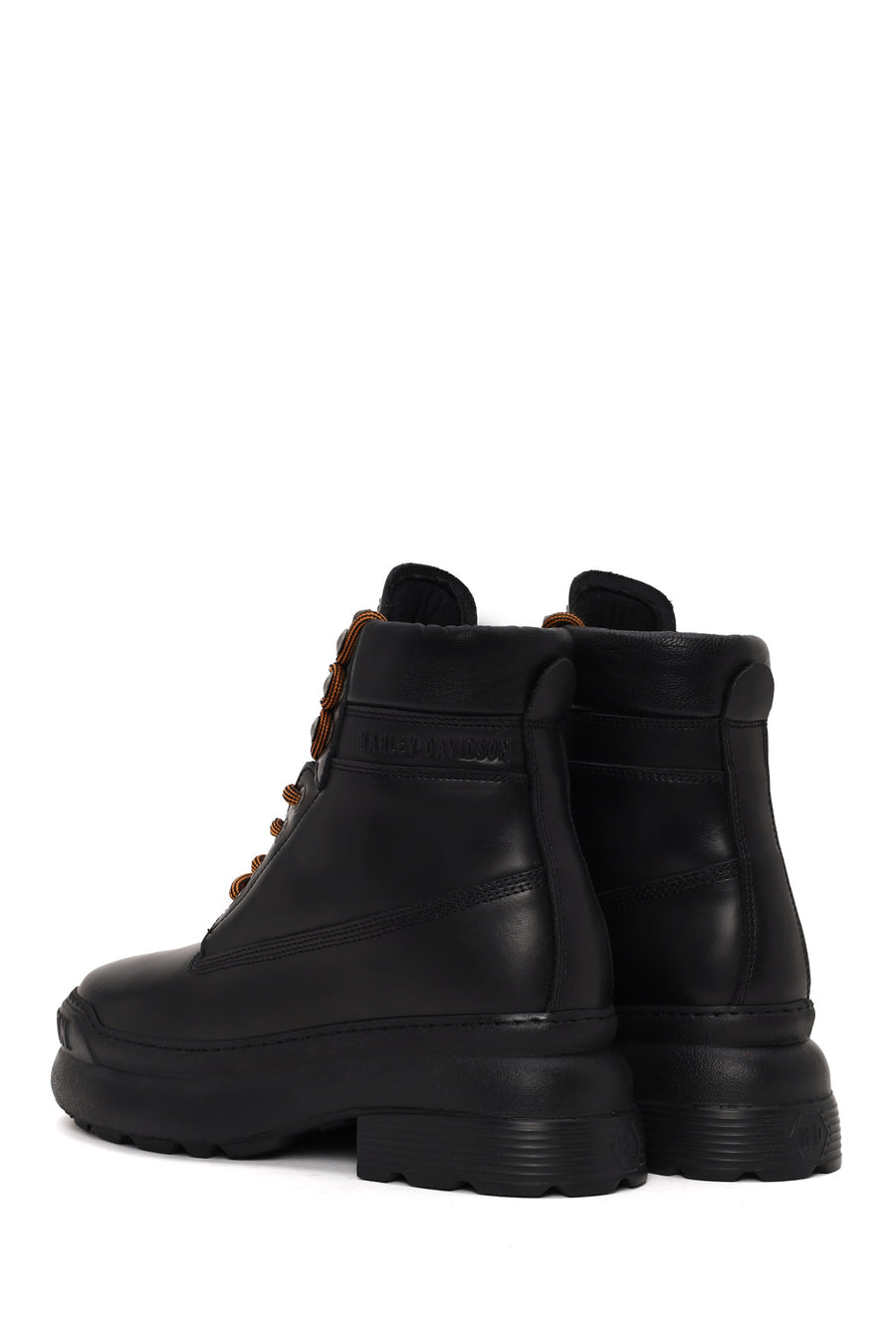 Harley Davidson Woman Black Kitrich Lace-Up Thick-Soled Leather Combat Boots