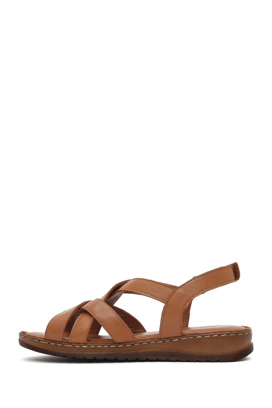 Women's Tan Leather Comfort Sandals