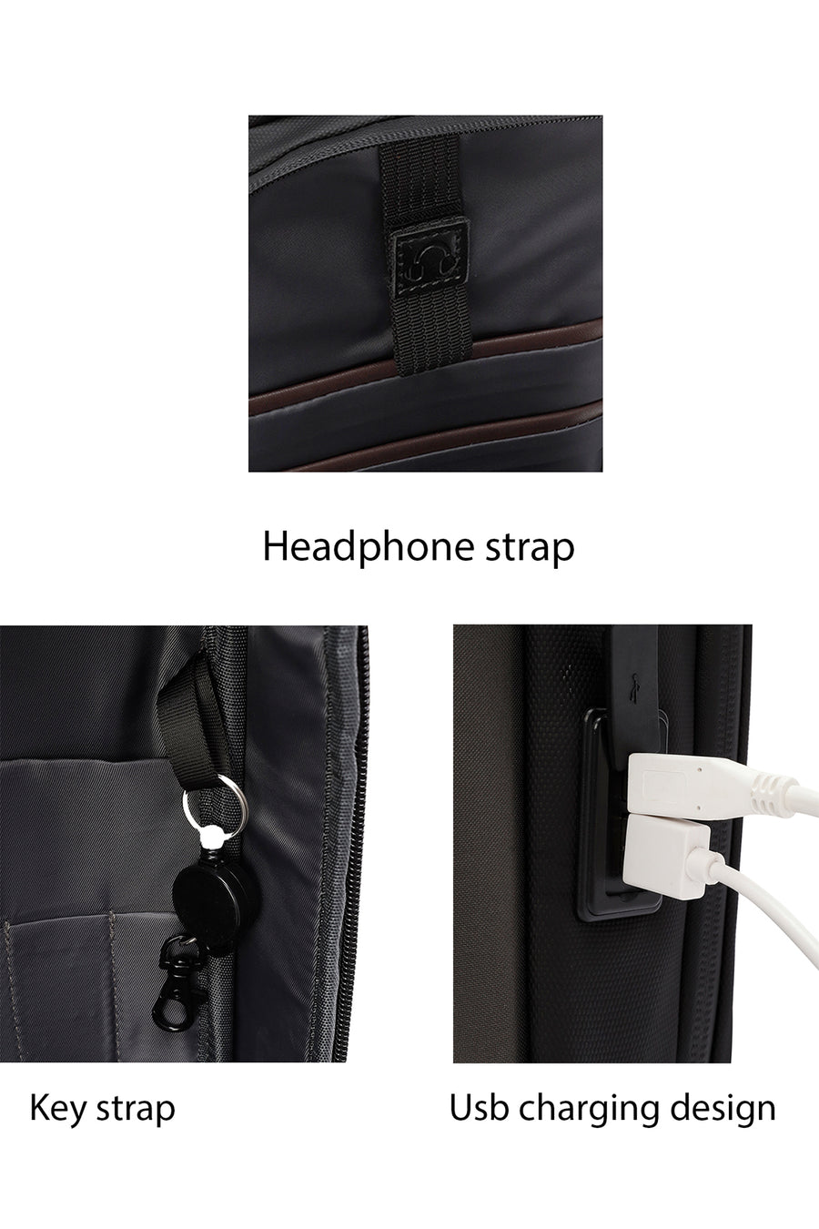 D-Pack Men's Grey Technological Fabric Crossbody Bag