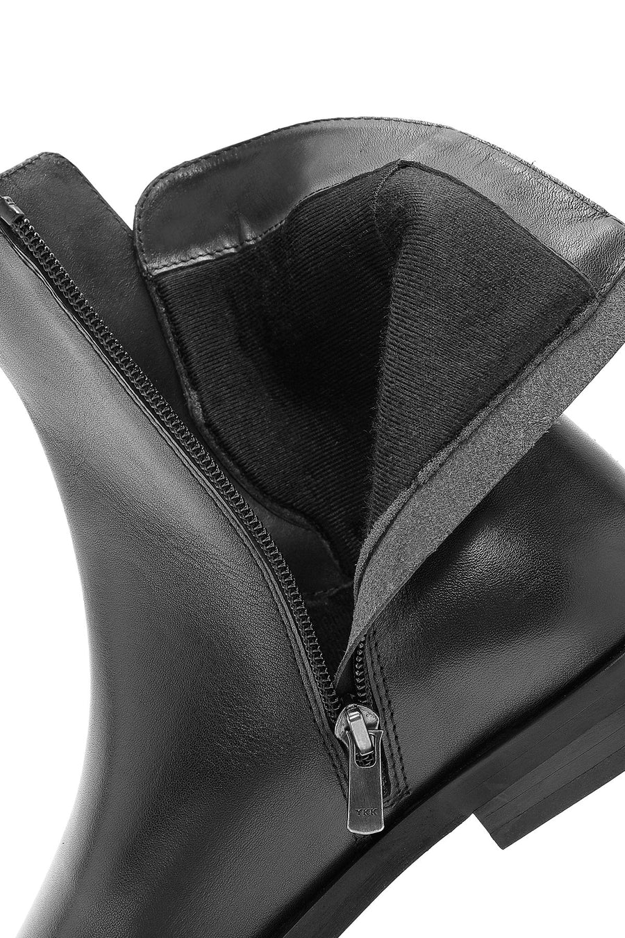 Women's Black Zippered Leather Boots