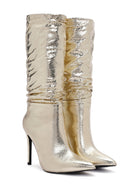 Women's Gold Thin Heeled Boots | Derimod