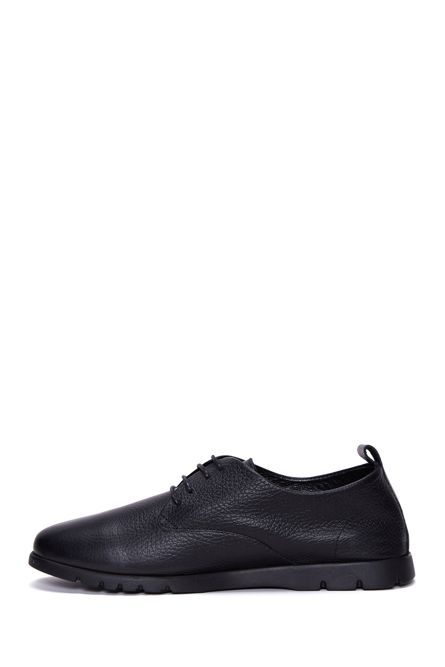 Women's Black Lace-Up Leather Comfort Shoes