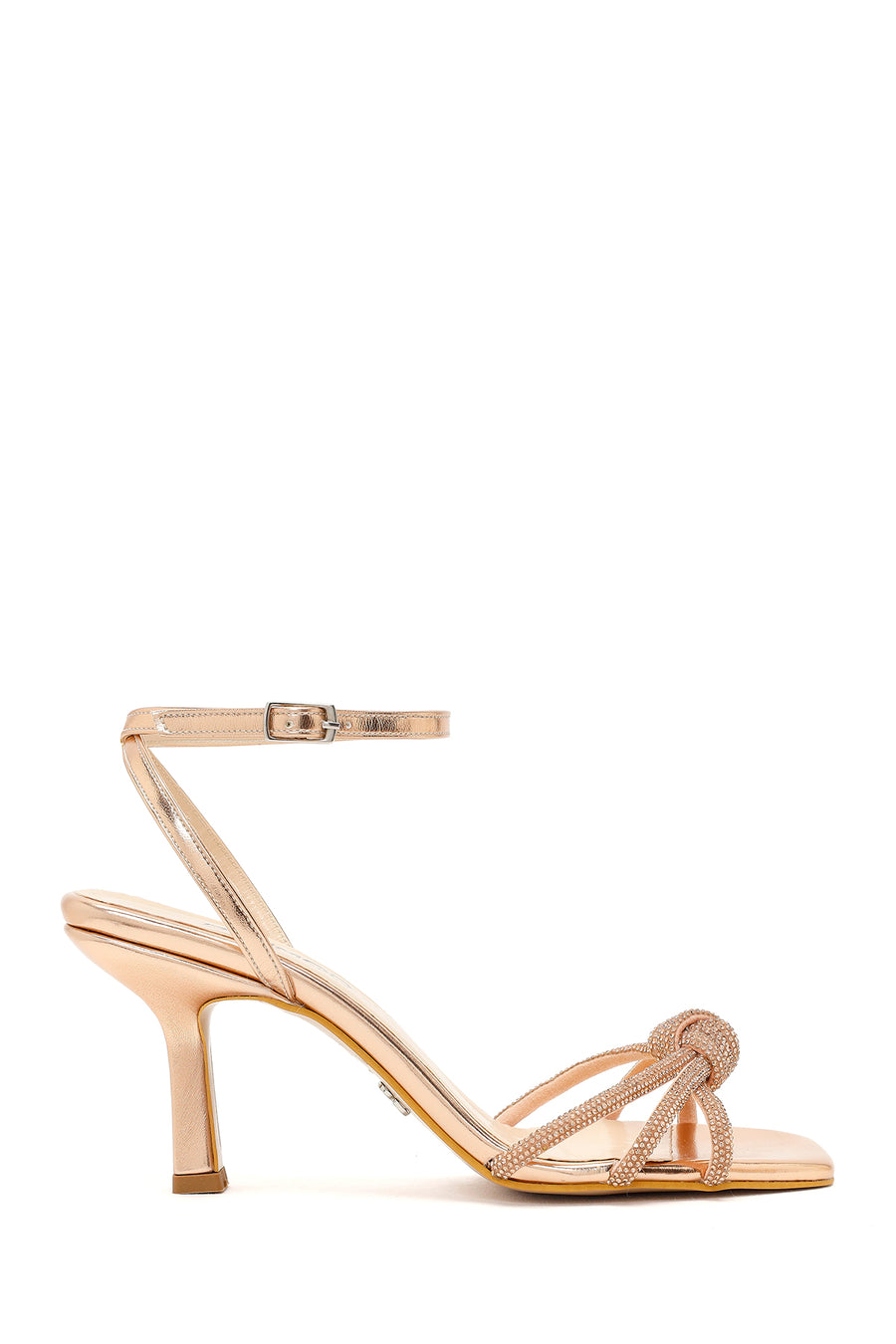 Women's Pink Ankle Buckle Stoned Thin Heel Sandals 26SFE3901TS | Derimod