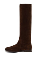 Women's Brown Suede Leather Boot | Derimod