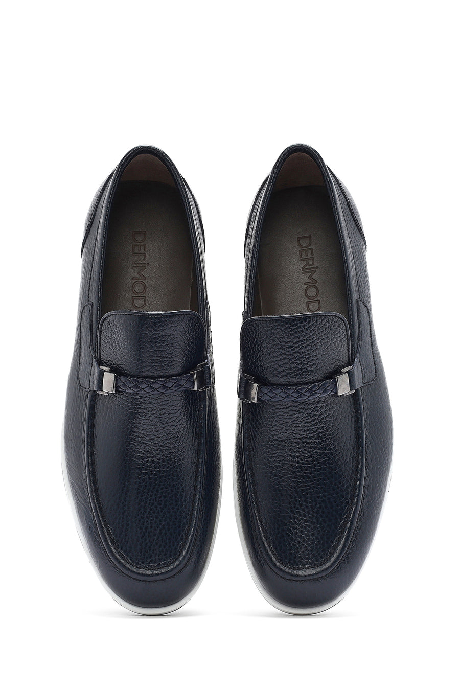 Men's Navy Blue Leather Casual Loafer