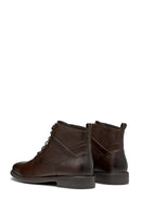 Geox Men's Brown Terence Lace-Up Leather Combat Boots | Derimod