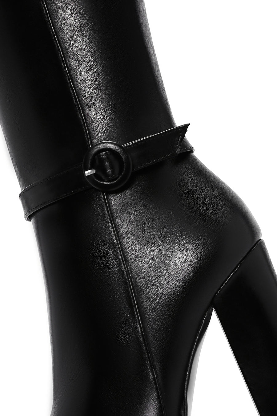 Women's Black Platform High Heel Leather Boots